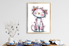 Whimsical Spring Cat Clipart Product Image 3