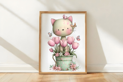 Whimsical Spring Cat Clipart Product Image 3