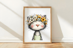 Whimsical Spring Cat Clipart Product Image 3