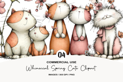 Whimsical Spring Cats Clipart Product Image 1