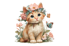 Whimsical Spring Cats Clipart Product Image 2