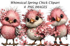 Whimsical Spring Chick Clipart Product Image 1