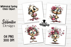 Whimsical Spring Chick Clipart Product Image 1