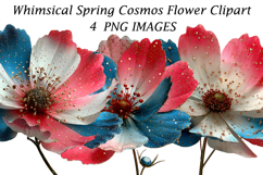 Whimsical Spring Cosmos Flower Clipart Product Image 1