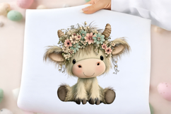 Whimsical Spring Cow Clipart Product Image 2