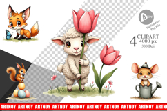 Whimsical Spring Critters Clipart Product Image 1