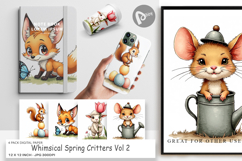 Whimsical Spring Critters Digital Paper Product Image 1