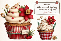 Whimsical Spring Cupcake Clipart Product Image 1