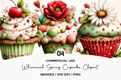 Whimsical Spring Cupcake Clipart Product Image 1