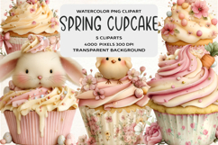 Whimsical Spring Cupcake Clipart Product Image 1