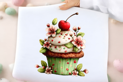 Whimsical Spring Cupcake Clipart Product Image 2