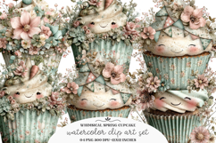 Whimsical spring cupcake clipart - spring cupcake Png Product Image 1