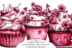 Whimsical spring cupcake clipart - Whimsical spring cupcake Product Image 1
