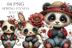 Whimsical Spring Cute Panda Clipart Product Image 1