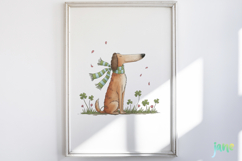 Whimsical Spring Dachshund Clipart Product Image 2