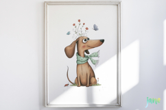 Whimsical Spring Dachshund Clipart Product Image 2