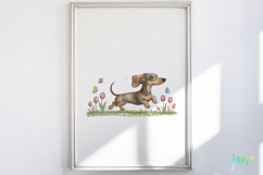 Whimsical Spring Dachshund Clipart Product Image 2