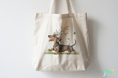 Whimsical Spring Dachshund Clipart Product Image 3