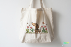 Whimsical Spring Dachshund Clipart Product Image 3