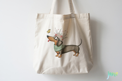 Whimsical Spring Dachshund Clipart Product Image 3