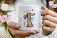 Whimsical Spring Dachshund Clipart Product Image 4