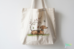 Whimsical Spring Dachshund Clipart Product Image 5