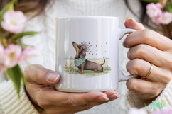 Whimsical Spring Dachshund Clipart Product Image 4