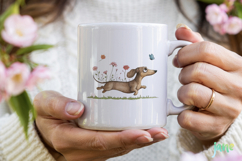 Whimsical Spring Dachshund Clipart Product Image 4