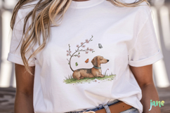 Whimsical Spring Dachshund Clipart Product Image 5