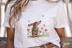 Whimsical Spring Dachshund Clipart Product Image 5