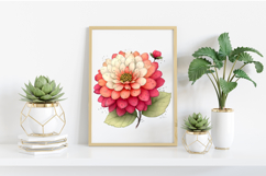 Whimsical Spring Dahlia Flower Clipart PNG Product Image 2