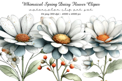 Whimsical Spring Daisy Flower Clipart Product Image 1