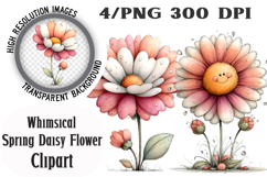 Whimsical Spring Daisy Flower Clipart Product Image 1