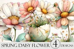 Whimsical Spring Daisy Flower Clipart Product Image 1