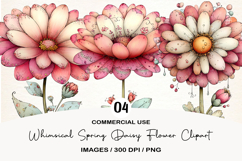 Whimsical Spring Daisy Flower Clipart Product Image 1