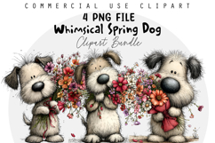 Whimsical Spring Dog Clipart Product Image 1