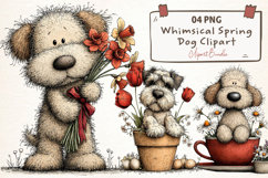Whimsical Spring Dog Clipart Product Image 1