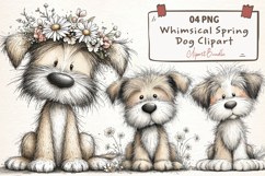 Whimsical Spring Dog Clipart Png Product Image 1