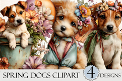 Whimsical Spring Dogs Clipart Product Image 1