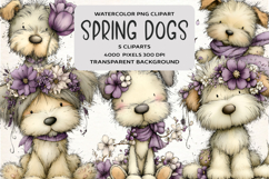 Whimsical Spring Dogs Clipart Product Image 1