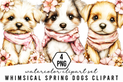 Whimsical Spring Dogs Clipart Product Image 1
