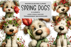 Whimsical Spring Dogs Clipart Product Image 1