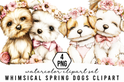 Whimsical Spring Dogs Clipart Product Image 1