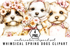 Whimsical Spring Dogs Clipart Product Image 1
