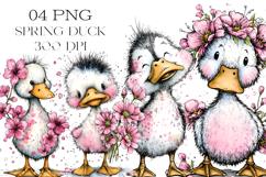 Whimsical Spring Duck Clipart Product Image 1