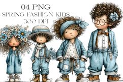 Whimsical Spring Fashion KIds Clipart Product Image 1