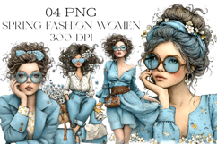 Whimsical Spring Fashion Women Clipart Product Image 1