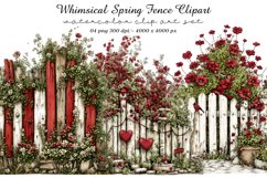 Whimsical Spring Fence Clipart PNG Product Image 1