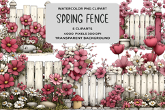 Whimsical Spring Fence Clipart Product Image 1