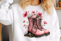 Whimsical Spring Floral Boots Clipart Product Image 2